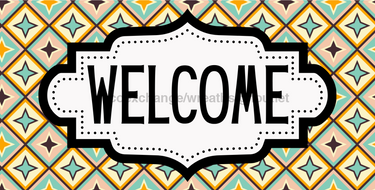 Retro Welcome Sign, DCO-01244, Sign For Wreath, 6x12